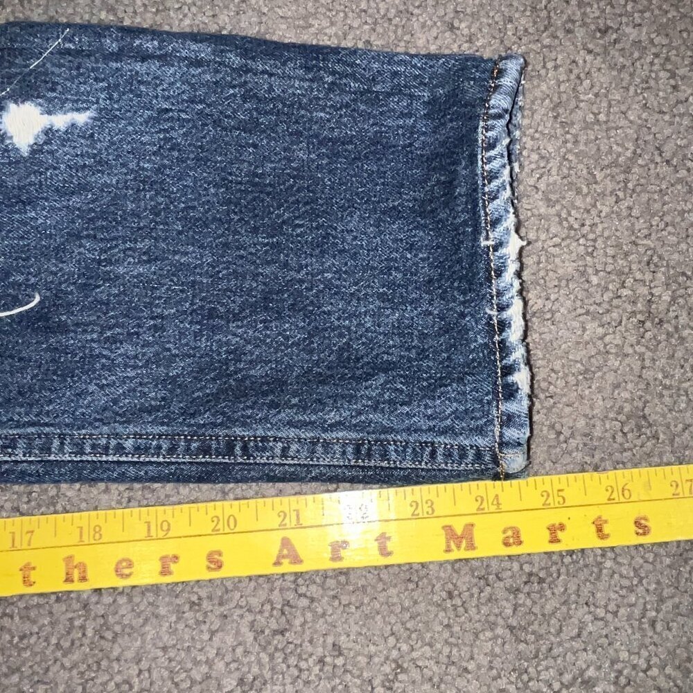 AGOLDE LOS ANGELES PREMIUM PINCH WAIST MADE IN USA DISTRESSED BLOWN KNEE JEANS - Picture 15 of 16